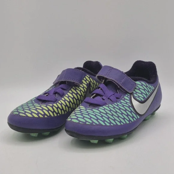 Nike Magista Soccer Cleats Girls 11C Purple Green Firm Ground FG Shoes Kids - Picture 6 of 12